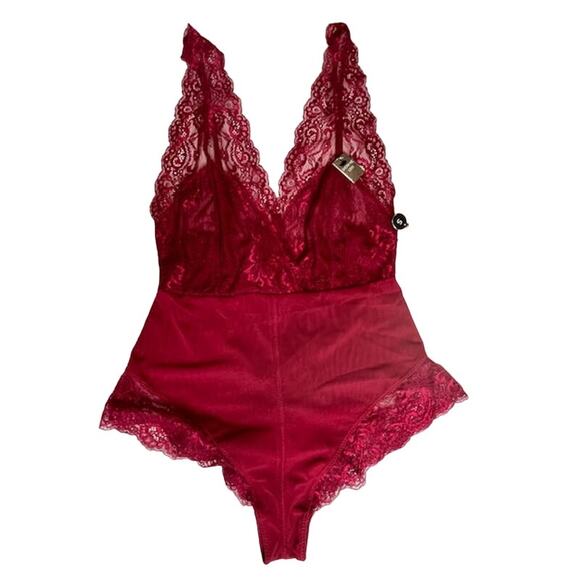 Marilyn Monroe New Show Me Off Negligee Stretchy Bodysuit Maroon Size Small - Picture 8 of 16